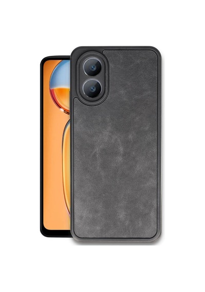 Oppo A38 Kılıf Aras Deri Kapak - Siyah -