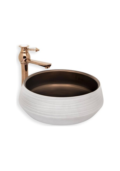 Lena - Tezgah Üstü Porselen Lavabo - E-7014b- Beyaz