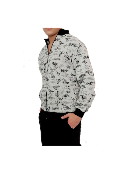 Wingetstar Erkek Sweatshirt Gri Yazılı Desen Gri
