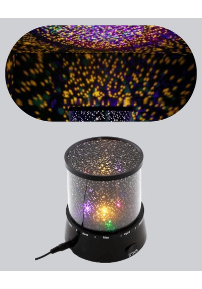 Led Projektör Taşınabilir Yıldız Gece Lambası, Galaxy Efektli Çok Renkli