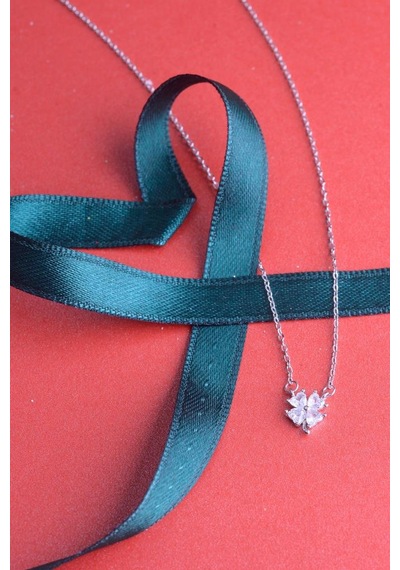 Innuendo Jewelry 925 Ayar Gümüş 4 Yapraklı Yonca Kolye Gümüş