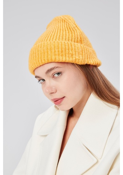 Derikem Basic Şık Standart Lüks Unisex Tiftik Bere Açık Turuncu