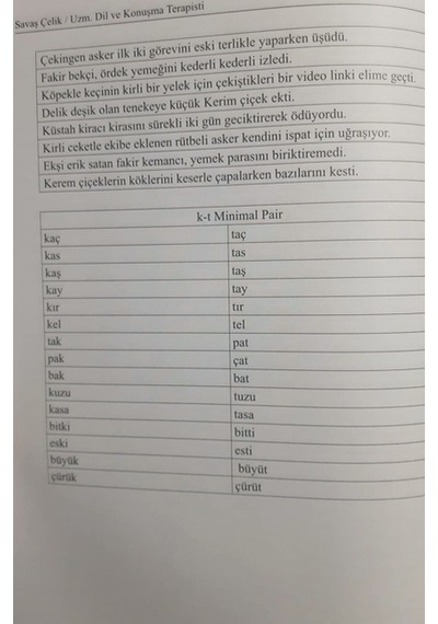 Konuşma Apraksisinde Artikülasyon  Terapisi