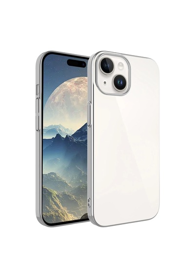 Apple Uyumlu  iPhone 15 Kılıf Sert Pc Renkli Çerçeveli Zore Riksos Kapak