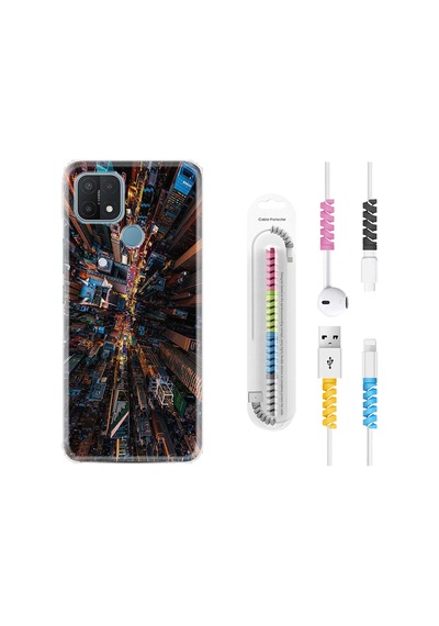 Oppo A15S Kılıf Kablo Koruyuculu City 1341