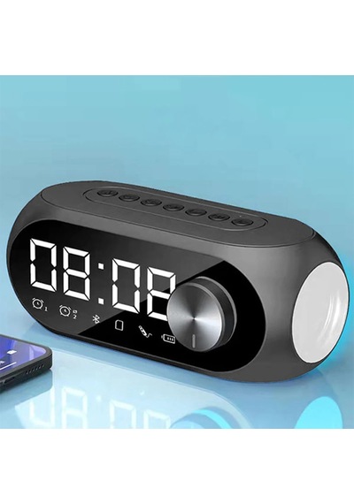 Rgb Led Işıklı Bluetooth Hoparlör Dijital Saat Fm Radyo Şarjlı