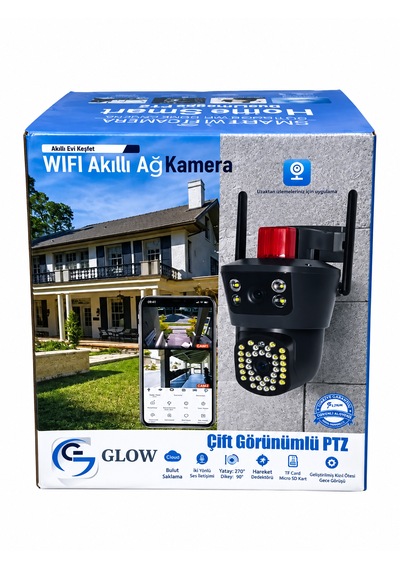 Glow Gl-302 6mp 2.8mm Çift Kamera 40 Led Wifi Black Ptz
