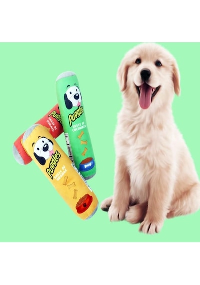 Ayrex Tineke Puggles Dayanıklı Sesli Köpek Oyuncağı 1 Adet Cucumber