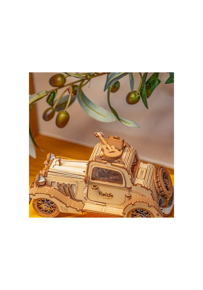 Vintage Car 3d Puzzle Ahşap Minyatür Maket Kiti Dıy Kendin Yap