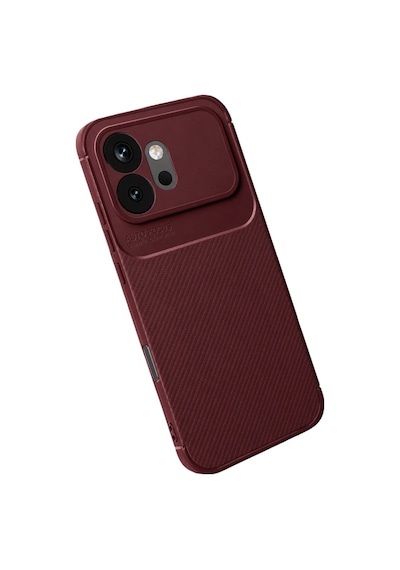Huawei Honor 600 Kılıf Karbon Silikon Case Bordo