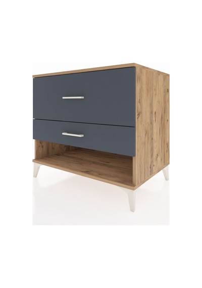 Kronos Şifonyer 2 Çekmeceli 88x59x80 Çam-antrasit Atlas Çam