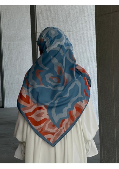 Qalortex Scarf Pamuklu Soft Mihrâ Desen Eşarp-bulut
