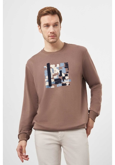 Morven Erkek Kahve Trend Bisiklet Yaka Sweat-shirt 25ks063007400 Kahve Kahve Kahverengi