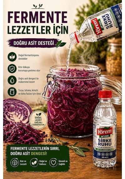 Gülçehre Yörem Afyon Doğanın Saf İksiri Konsantre Sirke Ruhu Asetik Asit 300ml.