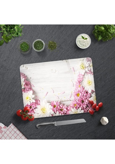 Tr Pembe Kasımpatı Cam Kesme Tahtası 30cm X 40cm Genel