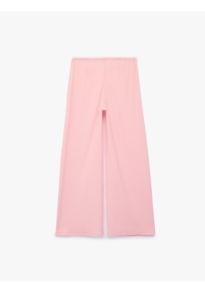 Koton Bürümcük Kumaş Beli Bağcıklı Düz Geniş Paça Pantolon Pembe 6sak40111ek Gül Koton Bürümcük Kumaş Beli Bağcıklı Düz Geniş Paça Pantolon Pembe 6sak40111ek Gül