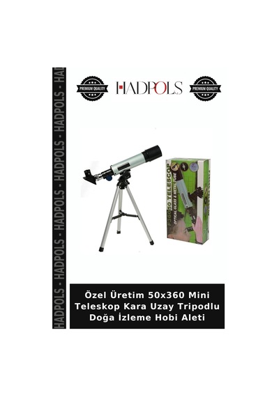 Özel Üretim 50x360 Mini Teleskop Kara Uzay Tripodlu Doğa İzleme Hobi Aleti