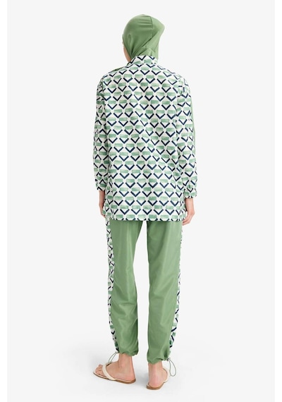 DeFacto Regular Fit Su İtici 3'lü Desenli Burkini Tesettür Mayo Takım E7996AX25HSGN680