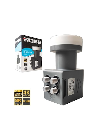 Rose Rh-400 0.1db Quad 4 Çıkışlı Lnb Yüksek Performanslı Dayanıklı Tasarım