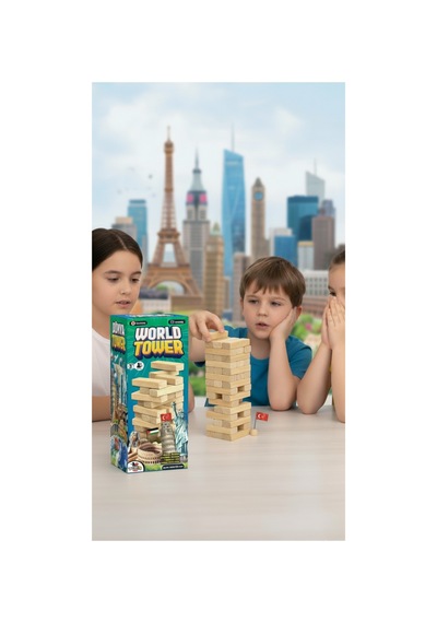 Dünya Tower Bilgi Eğitici 54 Parça Denge Oyunu Cezalı Jenga