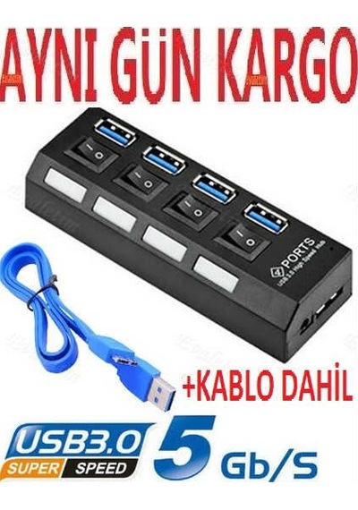 4 Port Usb 3.0 Çoğaltıcı Çoklayıcı Hub 4579A Çoklama Çoklu Cihaz
