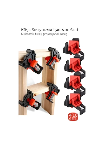 Transformacion 90 Derece Köşe Sıkıştırma İşkence Seti 4'lü - Köşe Tutucu Köşe Birleştirici, 7430000722566