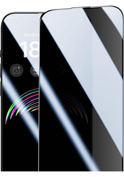 Vendas iPhone Apple 15 Pro Max Uyumlu Ahize Toz Korumalı Anti-dust Privacy Hayalet Temperli Ekran Koruyucu