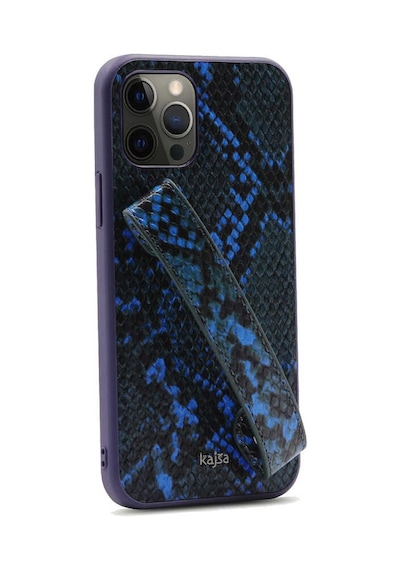 Teleplus Apple Uyumlu iPhone 12 Pro Kılıf Kajsa Glamorous Yılan Derisi Desenli Handstrap Kapak