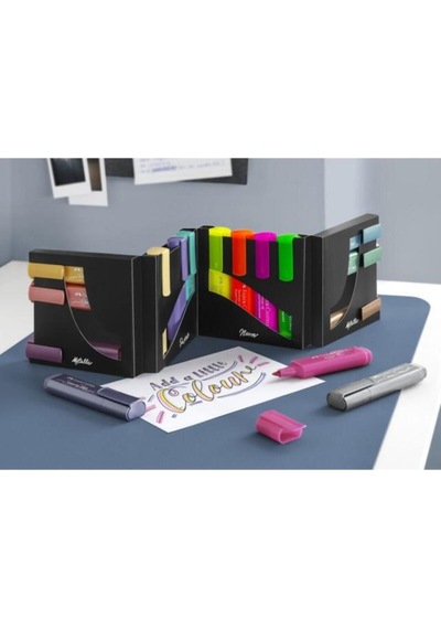 Faber Castell 46 Textliner 16 Lı Masa Seti Çok Renkli