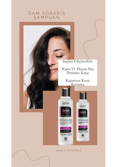 Gam Sorias Kuru ve Hassas Baş Derisi İçin Egzama Karşıtı Pantenol & Papatya Eki Şampuan 275 ML
