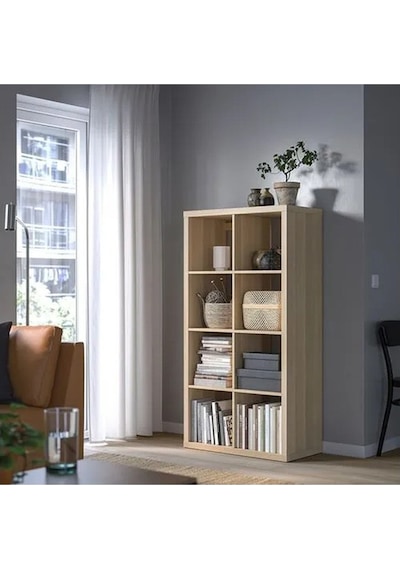 Ikea Kallax Açık Raf Ünitesi, Ağartılmış Meşe Görünümlü 77x147 Safirmeşe
