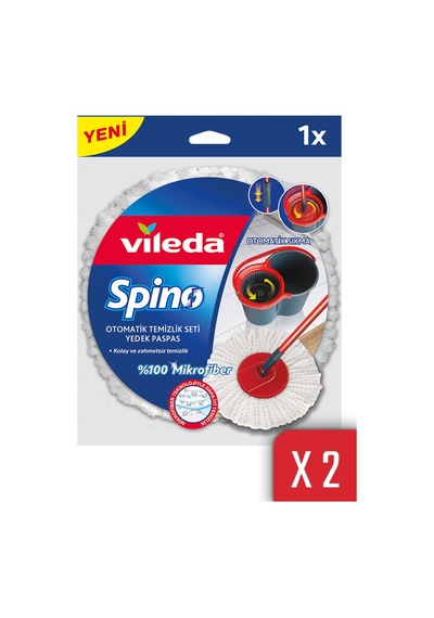Vileda Spino Yuvarlak Mikrofiber Yedek Paspas 2'li Paket