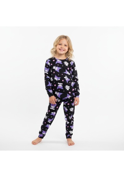 Kuromi Kız Çocuk Pijama Takımı Sıyah