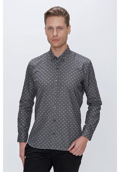 Efor G 1518 Slim Fit Gri Spor Gömlek Gri