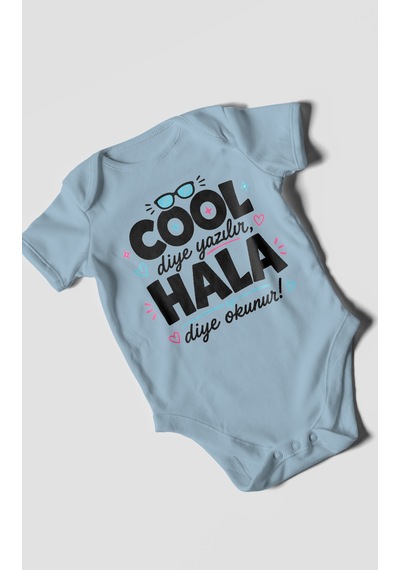 Morivokids Cool Diye Yazılır Hala Diye Okunur Kısa Kollu Bebek Body %100 Pamuk Zbn152-kk Bebe Mavisi