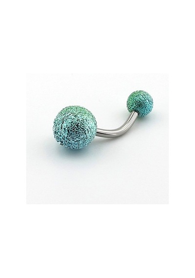 Turkuaz Yeşil Renkli Muz Göbek 8Mm Top Uçlu Çelik Piercing P455H Yeşil