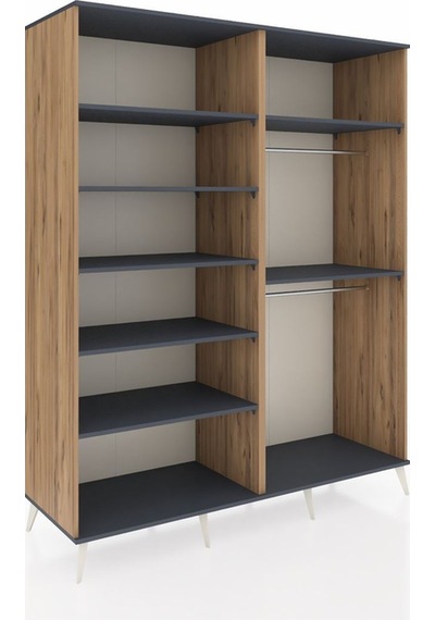 Kronos Gardrop 7 Raflı 2 Askılı 176x59x221 Çam-antrasit Antrasit Kronos Gardrop 7 Raflı 2 Askılı 176x59x221 Çam-antrasit Antrasit