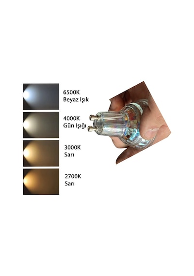 3 Adet Ledvance 4,5w Ilık Beyaz 4000k Dim Edilebilir Gu10 Duylu Cam Spot Ampul