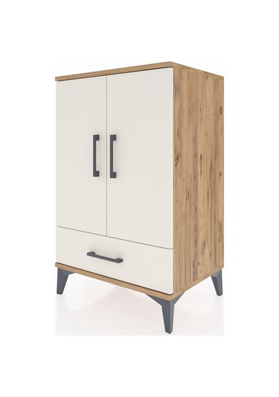 Hyperion Komodin 3 Raflı Tek Çekmeceli 2 Kapaklı 60x44x96 Çam... Çam