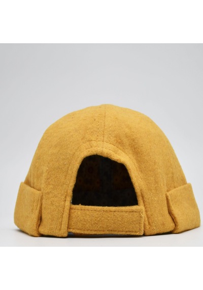 Şapkadan Etnik Desen Kısa Docker Şapka Vintage Cap Kasket Sarı