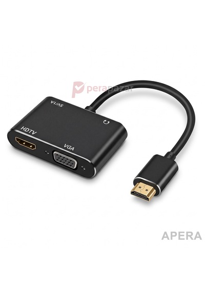 Hdmı To Hdmı Ve Vga Dönüştürücü Adaptör Ses Çıkışlı 4k Destekli Tek Yönlü Pc Laptop Monitör Tv Projeksiyon Çoklayıcı Cr98