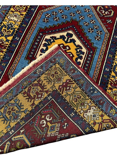 El Dokuma Sıfır Yahyalı Halısı 103x175 Kök Boya Yolluk Yün Halı Kırmızı