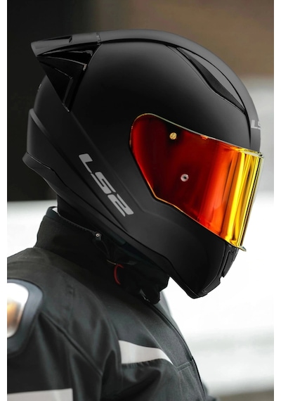 LS2 Rapıd 2 Race Kırmızı Şeffaf Camlı Kask Mat Siyah