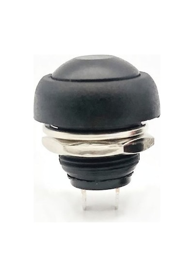 12mm Pbs-33b 2 Pin Push Buton Siyah On Off 1a 250v Mini Yuvarlak Su Geçirmez Anahtar Momentary