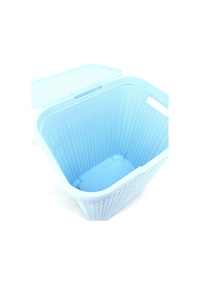 Hasır Desenli Plastik Çamaşır Sepeti Açık Mavi Diğer