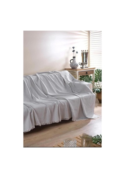 Pamuklu Koltuk Örtüsü 170x210 Cm Tekli&üçlü Koltuk,çekyat Ve Berjer İçin Modern Çizgili Yıkanabilir Gri