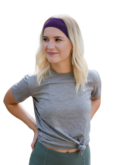 Saç Bandı Pamuk Kadın Bandana Spor Kafa Bandı Headband Mor
