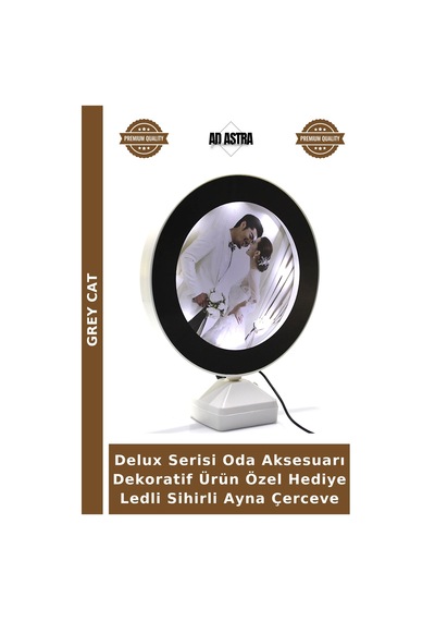Delux Serisi Oda Aksesuarı Dekoratif Ürün Özel Hediye Ledli Sihirli Ayna Çerceve