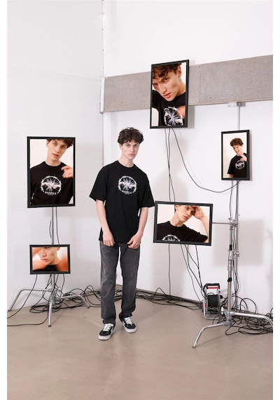 Tarzsokak Unisex People Connection Siyah Tshirt Siyah
