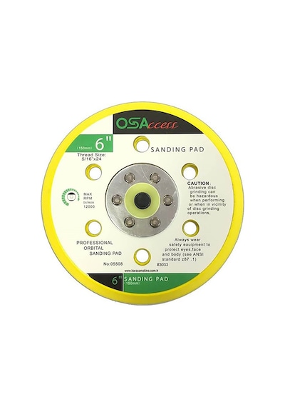 Osaka Polisaj Tabanı OSA-C150 150 MM Cırtlı 6 Delikli Taban